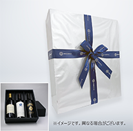 ギフトラッピング　3本入り（箱＋シルバー包装紙＋WTSリボン）